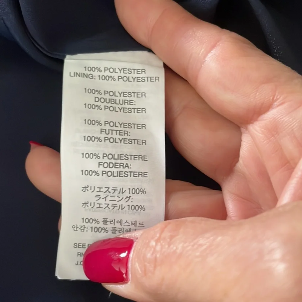 J. Crew Sleeveless V Neck Flounce Navy Dress XS - Picture 9 of 9